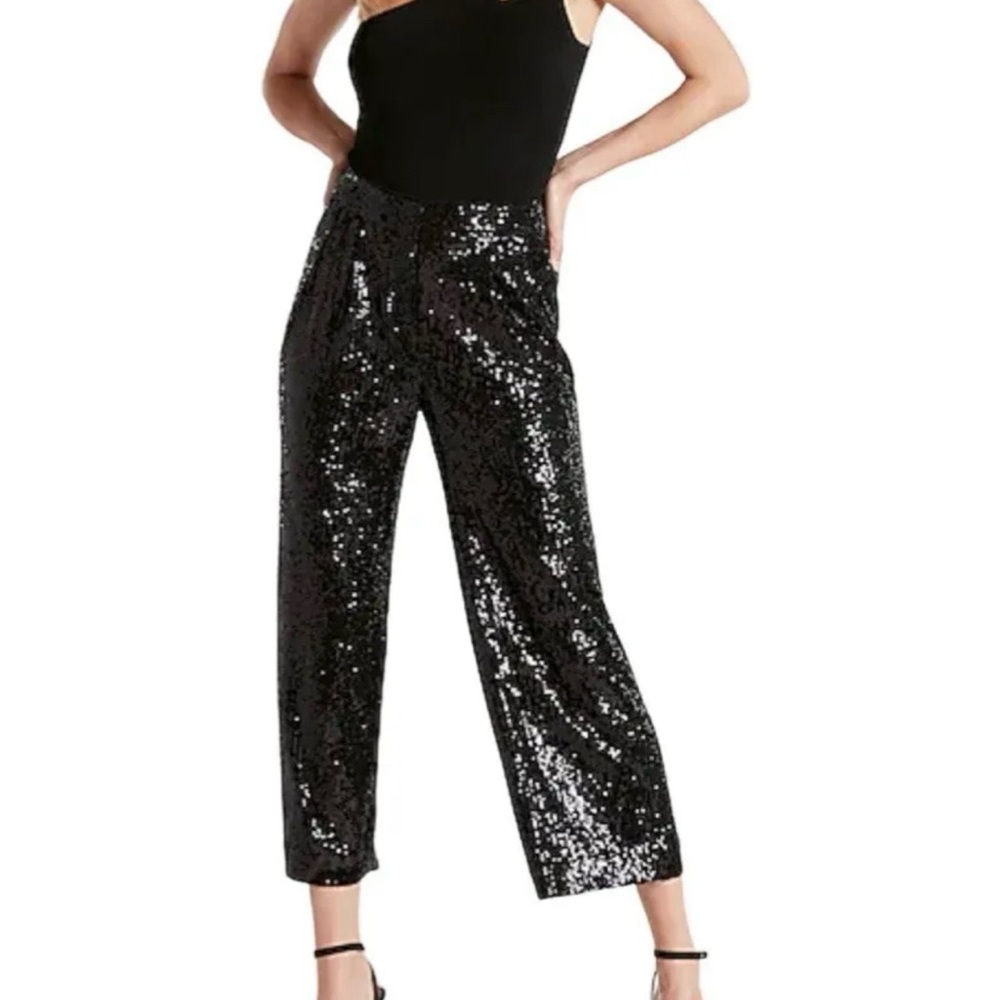 Express NWT High Rise Crop Sequin Pants - XL - Picture 9 of 9